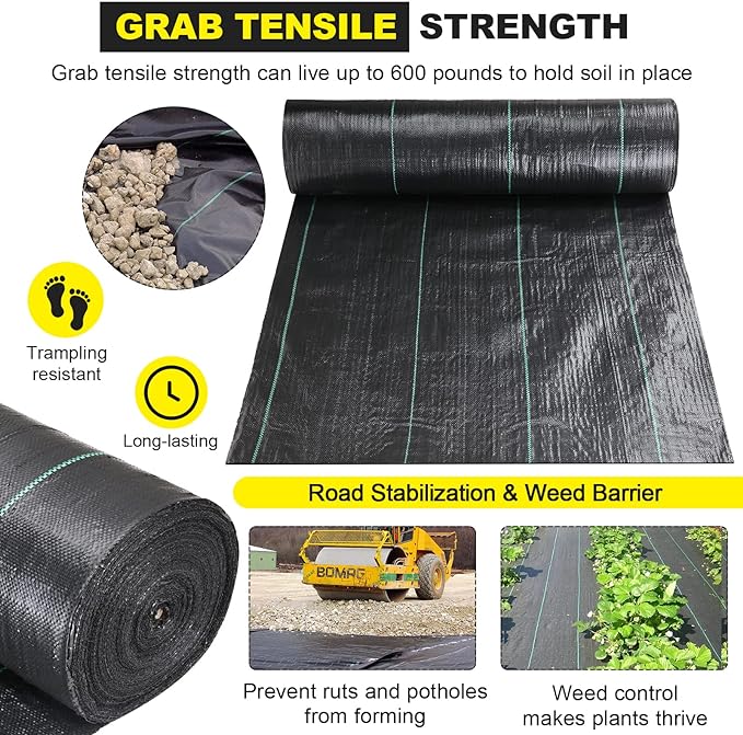 Driveway Fabric - 6.5x330 ft Commercial Weed Barrier - Heavy Duty 3.5OZ French Drain Fabric for Erosion Control and Landscape Projects
