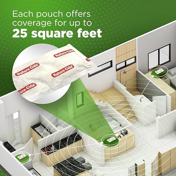 Nature-Cide Rat & Mouse Pouches - Plant-Based Formula for Indoor & Enclosed Spaces - Fresh Mint Aroma, 45-60 Day Use - 25 sq ft Coverage per Pouch (Pack of 12)