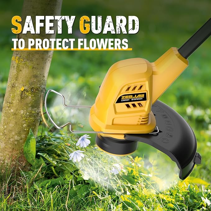 13-Inch 20V Electric Lawn Mower Cordless and 10-Inch 20V Weed Wacker Battery