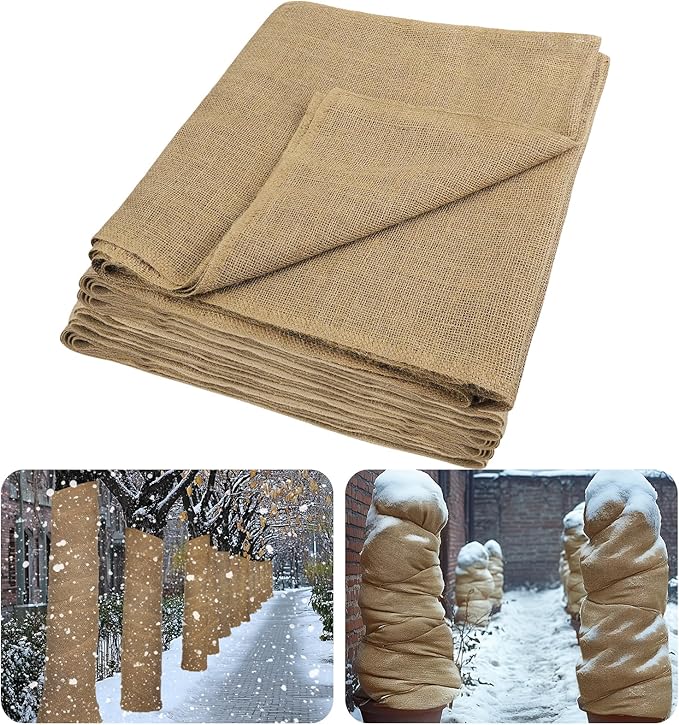 ANPHSIN 40ftx23.6in Breathable Burlap Fabric Plant Covers - Tree Wrap Frost Blankets Freeze Protection for Winter Outdoor Bushes Potted Plants