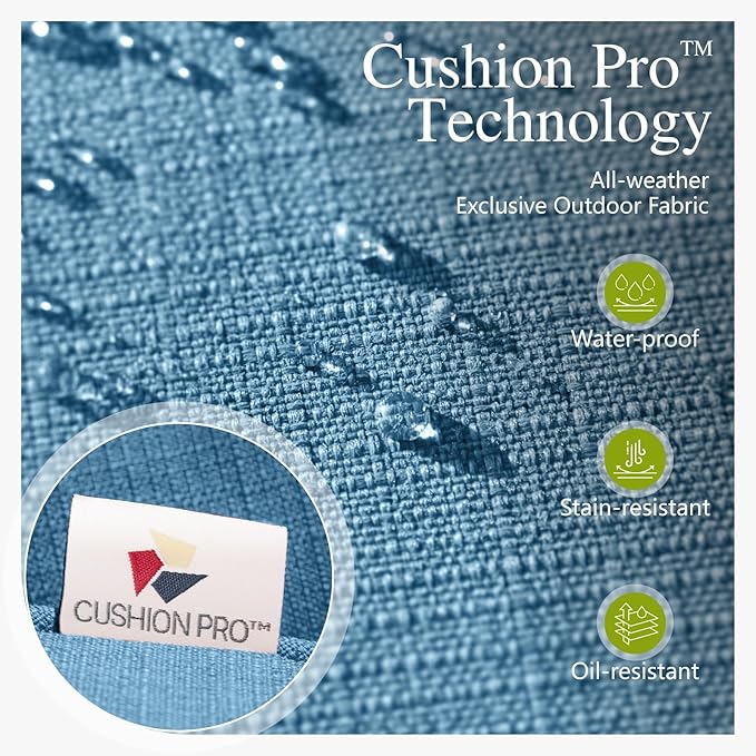 Sophia & William Patio Furniture Set, 4 Piece Metal Outdoor Conversation Set with 3-Seater Outdoor Couch, 2 Sofa Chairs, 1 Coffee Table for Outdoor Seating, Backyard, Porch(Navy Blue)