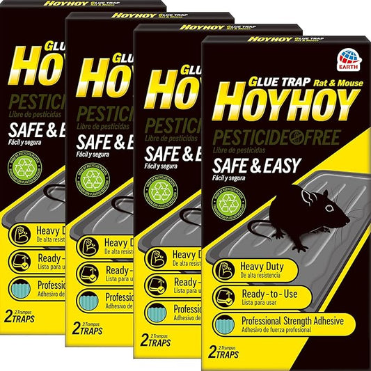 HOY HOY Regular Size Rat & Mouse Indoor/Outdoor Glue Trap (4 Pack)