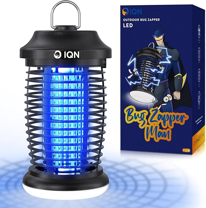 Outdoor Insect Killer, Mosquito Killer, Electric Fly Killer, Insect Killer, Mosquito Killer, Fly Trap, Indoor and Outdoor Flying Insect Killer 4200V, ABS Plastic Shell (Black)