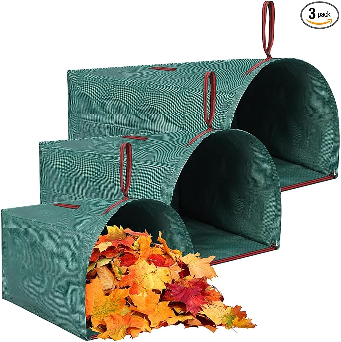 WILLBOND 3 Pcs Yard Waste Bags Large Yard Dustpan Type Garden Bag for Collecting Leaves Reusable Heavy Duty Lawn and Leaf Bag for Parties Laundry, Camping (40, 53, 72 Gallon)