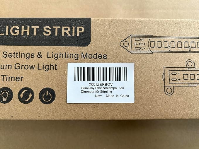 Wiaxulay Grow Lights for Indoor Plants, Full Spectrum, 6000K LED Plant Grow Light Strips, Grow Lamp with Auto On/Off 6/12/16H Timer, 5 Dimmable Levels, 3 Switch Modes for Hydroponics Seedling