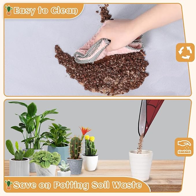 Spiders Web Red Foldable Garden Hand Transplanting Succulent Tools,Waterproof Thickened Repotting Mat Plant Tag, Miniature Planting Indoor Fairy Care,Potting,Cactus,Houseplant Bonsai Tool Kit Gift