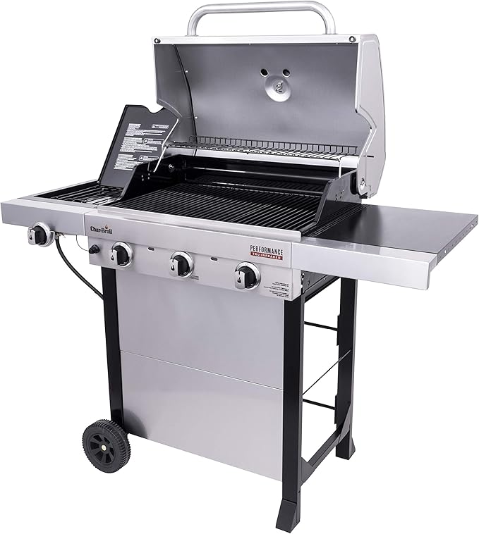Char-Broil® Performance Series™ TRU-Infrared Cooking Technology 3-Burner with Side Burner Cart Propane Gas Stainless Steel Grill - 463370719
