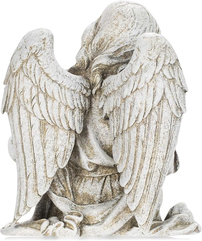 Joseph's Studio by Roman, 12.75" H Sitting Angel Garden Statue, Outdoor Decor