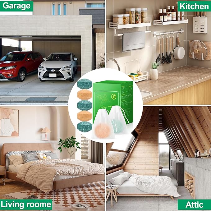 24 Pack Skunk & Raccoon Repellent Ball, Natural Rodent Repellent Balls for House, Squirrel Mice Repellents for Cars, Keeping Skunk Out of Car, Garage, Attic, RV Mouse Deterrents Pet Safe