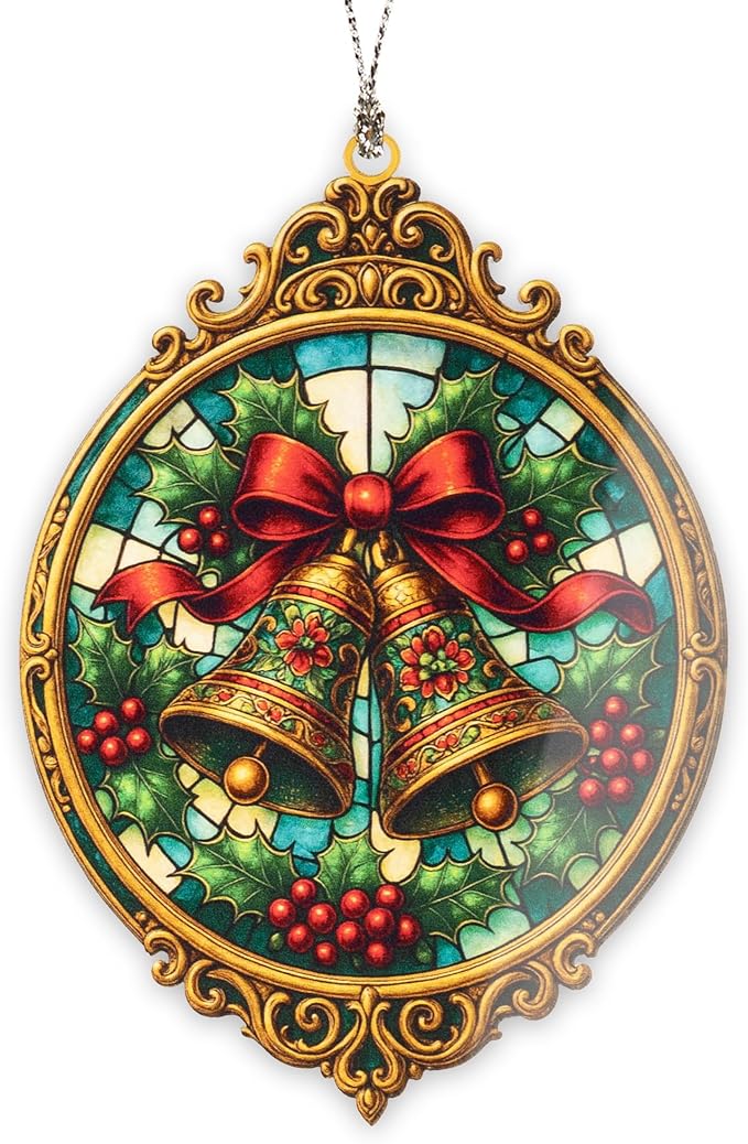 Christmas ornament 2025 - Vintage Christmas ornament - Acrylic xmas ornament - Art ornament - Christmas ornament 2025 - Suncatcher Effect window hanging - car hanging accessories