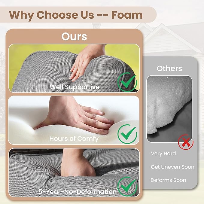 HOOOWOOO Outdoor Patio Furniture Set,5 Pieces Wicker Conversation Set,All Weather Couch Set with Swivel Chairs Solar Light Table 5 Seaters for Out Door Yard(Charcoal Gray)