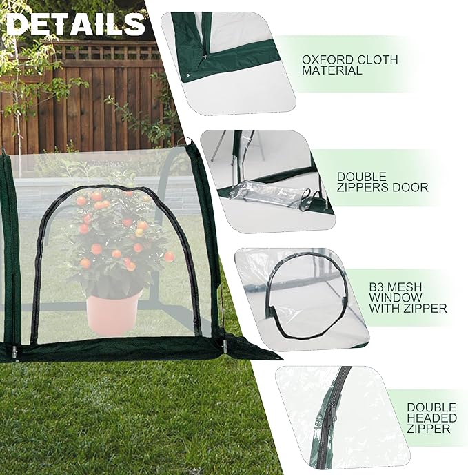 Portable Tunnel Greenhouse for Outdoors - Transparent Mini Greenhouses Ideal for Backyards and Outdoor Vegetable Cultivation (3M)