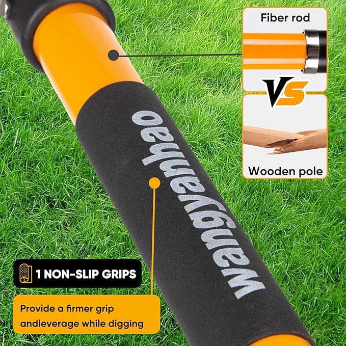 Flat Shovel，Heavy Duty Transfer Shovel with 41-Inch Long Durable Handle and Blade- Ideal for Construction, Landscaping, Gardening, and Snow Removal- Durable, Rust-Resistant, and Multipurpose Scoop.