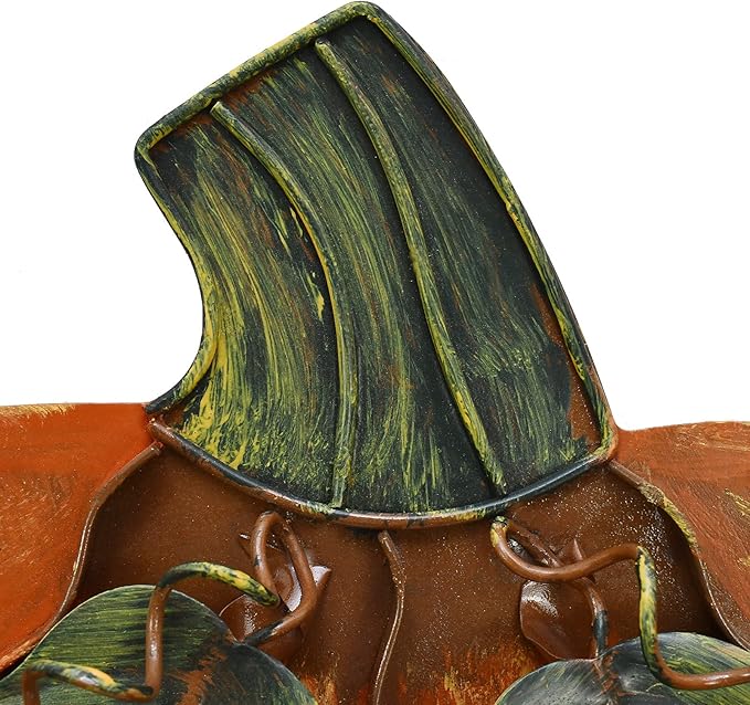 Morning View Pumpkin Garden Stakes Metal Yard Sign Fall Decor Outdoor Autumn Yard Stake Art Pumpkin Lawn Ornaments for Patio Porch Thanksgiving Halloween Harvest 17.5 Inches Tall Set of 2