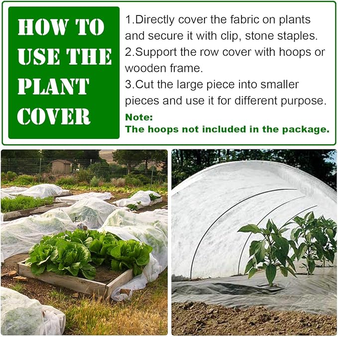 Plant Covers, 8Ft x 24Ft Reusable Floating Row Cover, 1oz Freeze Protection Plant Blankets for Cold Weather, Garden Winterize Cover for Winter Frost Protection, Thickened 1 oz Garden Quilt Cover