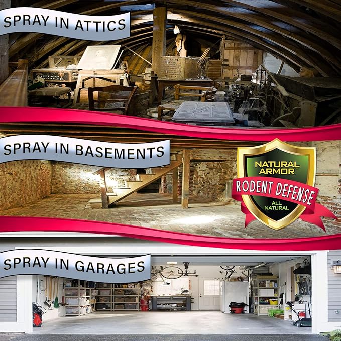 Natural Armor Peppermint Repellent for Mice/Mouse, Rats & Rodents. Natural Spray for Indoor & Outdoor Use Rodent Shield - 128 Fl Oz Gallon Refill