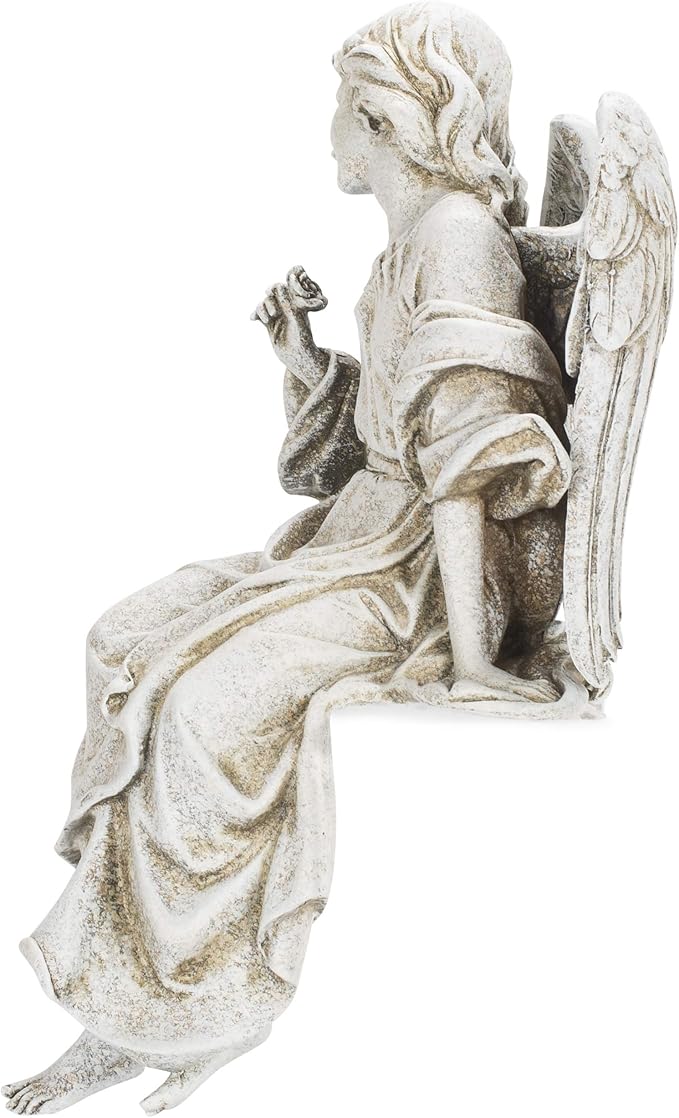 Joseph's Studio by Roman, 12.75" H Sitting Angel Garden Statue, Outdoor Decor