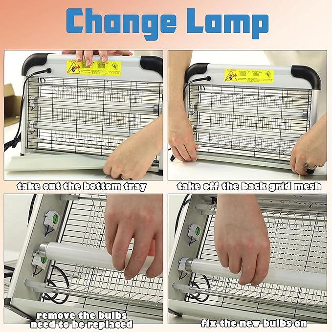 Lulu Home 2 Packs Bug Zapper Replacement Bulbs, 13" L 10W T8 Light Tubes for 20W Electric Mosquito Killer, Lamp Bulbs Emitting 365nm Light to Attract Gnats, Moths and Flying Insects