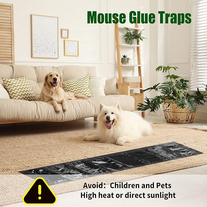Qualirey 20 Pcs 47 Inch Ultra Large Sticky Mouse Glue Traps Sticky Rat Trap That Work for Rats Roaches Rodents Heavy Duty Pre Baited Mats Indoor Outdoor Catch Pest (Black)