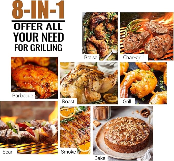 Z GRILLS ZPG-200APro Portable Tabletop Wood Pellet Grill and Smoker, Digital Control, 8 in 1 BBQ Grill for Outdoor Kitchen, Backyard, 202 Sq Inches of Cooking (Black)