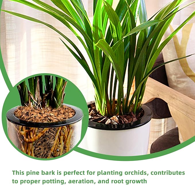 14qt Organic Orchid Potting Bark -Natural Mulch for Potted Plants, Root Development of Orchid Plants and Garden Soil Amendment Mix