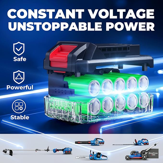 Dong Cheng 650 CFM Brushless Cordless Leaf Blower, 40V Battery Powered Blower with 2 * 4.0Ah Batteries & Charger, High-Efficiency Blower for Sidewalks, Driveways, Town Care, Blowing Leaves and Snow