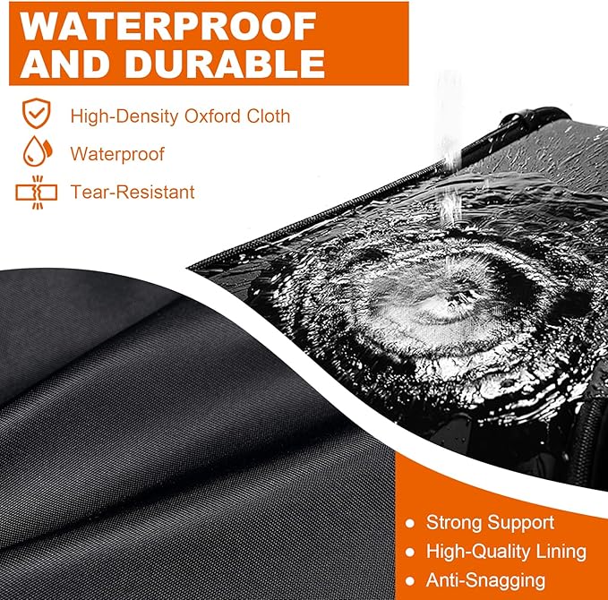 Snowblower Cover-Waterproof Heavy-Duty 600D Oxford Cloth Snow Blower/Thrower Cover Fit for PowerSmart, Snow Joe,Toro,EGO, Honda, Ryobi, Cub Cadet, Ariens, Troy Bilt, Black