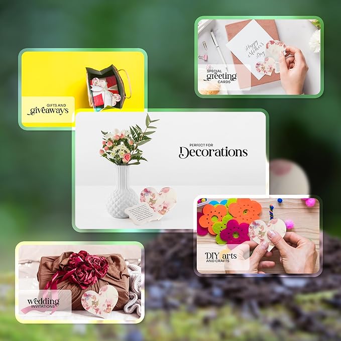 Set of 24 Pink Heart – Plantable Seed Paper Embedded with Wildflower Seeds for Bridal Shower, Wedding Gift, Birthday, & Other Milestone Celebrations