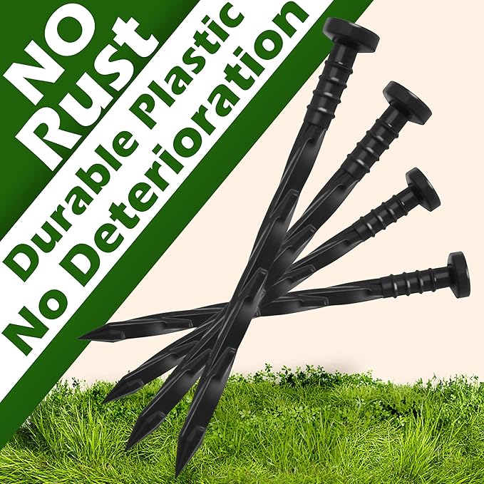 Gardzen 30 pcs Landscape Edging Anchoring Spikes, 6 inches Yard Lawn Paver Edging Stakes for Weed Barrier, Garden Fence, Artificial Turf