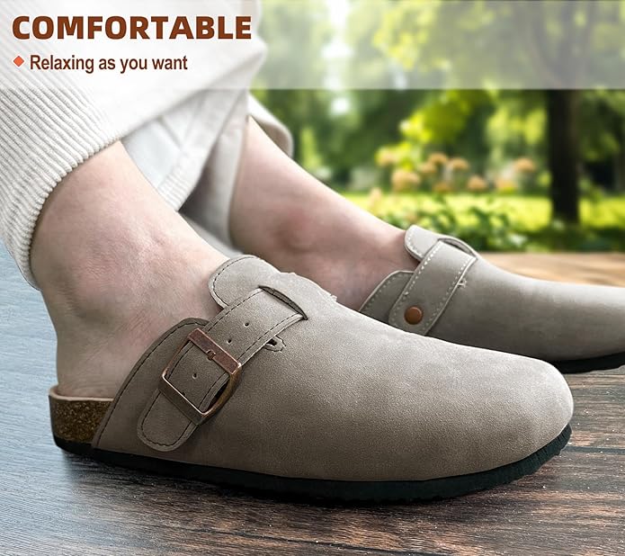 BULLIANT Comfort Clogs Slippers Sandals Nurse Work Shoes Unisex for Men Women with Cushioned Cork-Footbed