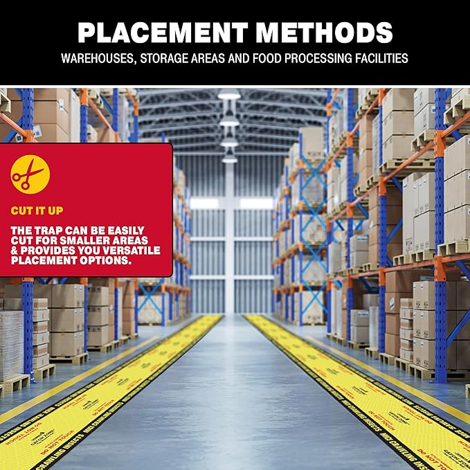 Catchmaster Catch Zone Pest Boundary Roll 1-PK 60FT, Adhesive Mouse Traps Indoor, Spider, Lizard, & Ant Sticky Traps for Crawling Insects, Pest Control Glue Traps for Warehouse, Basement, & Kitchen