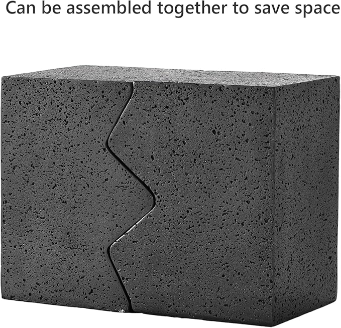 COSIEST Concrete Side Table, Set of 2 Rectangular Outdoor Side Tables, Decorative Garden Stools for Indoor Outdoor, Accent Table Patio Side Table End Table w Spotted, Dark Grey