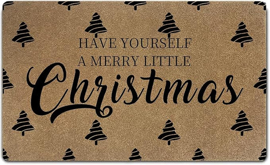 Christmas Faux Coir Door Mats Outdoor, Christmas Tree Door Mat for Home Outside Entryway, Winter Xmas Holiday Welcome Doormat for Indoor Outdoor Porch Entrance, 17x30 Inch