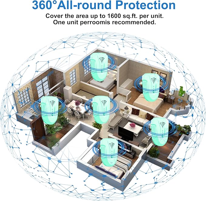 2025 Upgraded Ultrasonic Pest Repeller 7 Pack, Mouse Repellent Indoor Ultrasonic Plug in, Pest Control for Bugs Roaches Insects Mice Spiders Flies Cockroach Rodent Rat