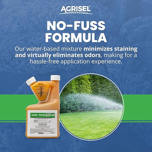 Pendi Hydrocap Weed Killer, Pre-Emergent Formula, Effective on 40+ Broadleaf Weeds and Grasses, No-Stain, Mixes Easily, Pet Safe, Includes 3-Pack of Agrisel Protective Gloves, 16 Ounces