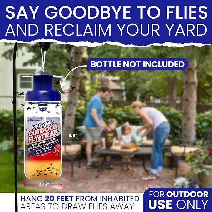 Fly Bait Fly Trap Refill Packets 6x1oz. Non Toxic Dissolvable Granules Work with All Reusable Flies Traps Outdoors Attractant. Flies Trap Bait Magnet Ranch Flytrap Outdoors. Cebo para Moscas