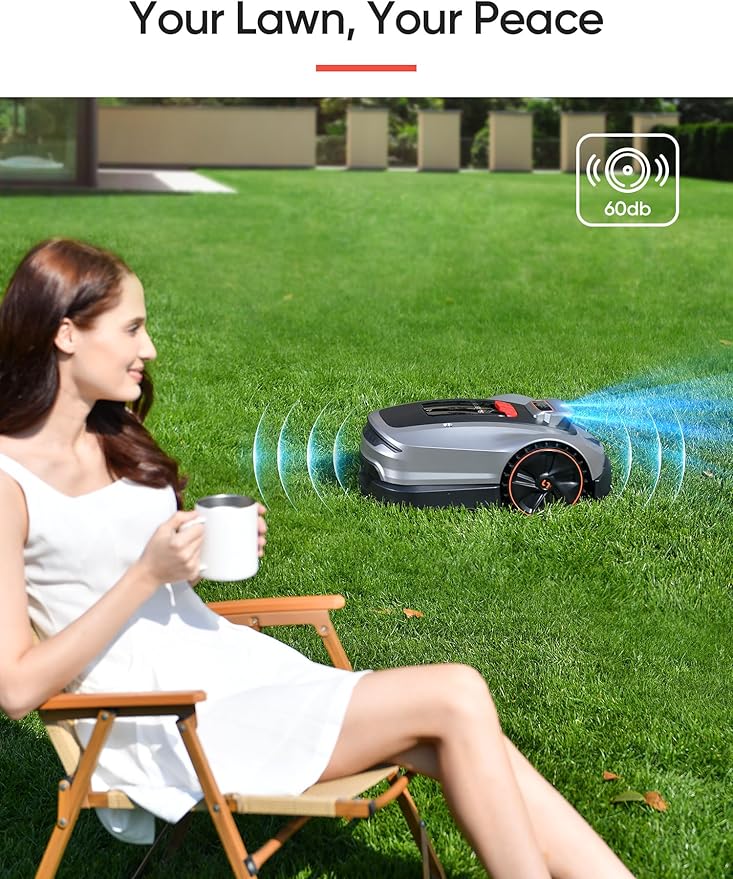 Sunseeker X3 Plus Robot Lawn Mower no Wire,0.3 Acre/13,000 Sq. Ft,Smart APP Control, AI & RTK Navigation, 6 Muti-Zone, Path Planning, for Small/Medium Yards