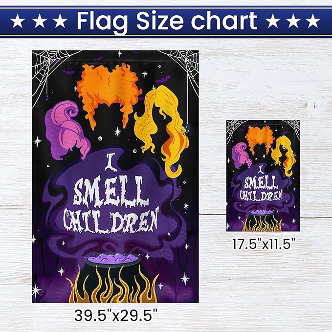 FLAGWIX Halloween Garden Flag - I Smell Children Garden Flags for Outside 11.5" x 17.5" - Halloween Decorations Outdoor, Yard Flags, Outside Decorations for Yard, Witchy Gifts for Women Sister Friends