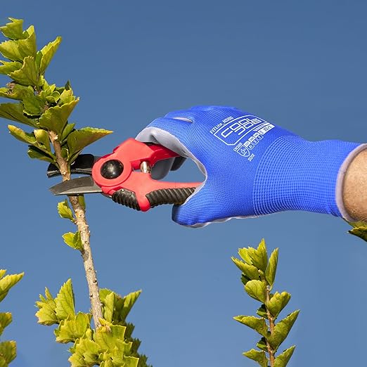 COOLJOB 20 Pairs Nitrile Dipped Safety Work Gloves with Grip, Non-slip Rubber Coated Bulk Garden Gloves for Men, Heavy-duty Oil Resistant for Truck Driver, Warehouse Box Handler, Small, Gray Blue