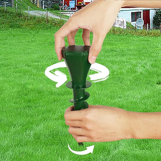 4 Packs Solar Mole Repellers, Gopher Deterrent Device with Vibrating Motor & Spiral Drill Ground Stake, IP65 Waterproof Lawn Garden Yard Pest Repellents Driving Away Vole Groundhog Snakes