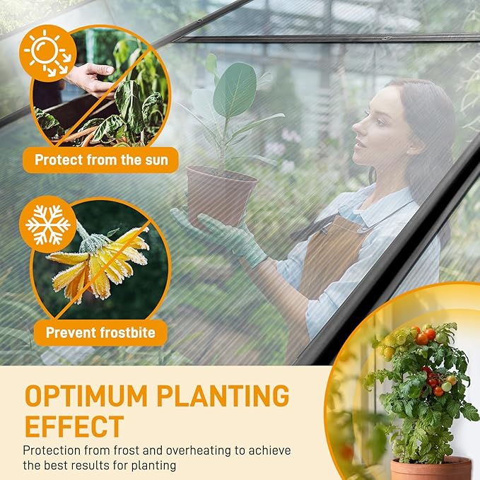 Greenhouse for Outdoors, 6x10 FT Heavy Duty Polycarbonate Greenhouse with 5 Roof Vents, Aluminum Large Walk-in Greenhouse for Outside Garden Backyard, Easy Setup, Black