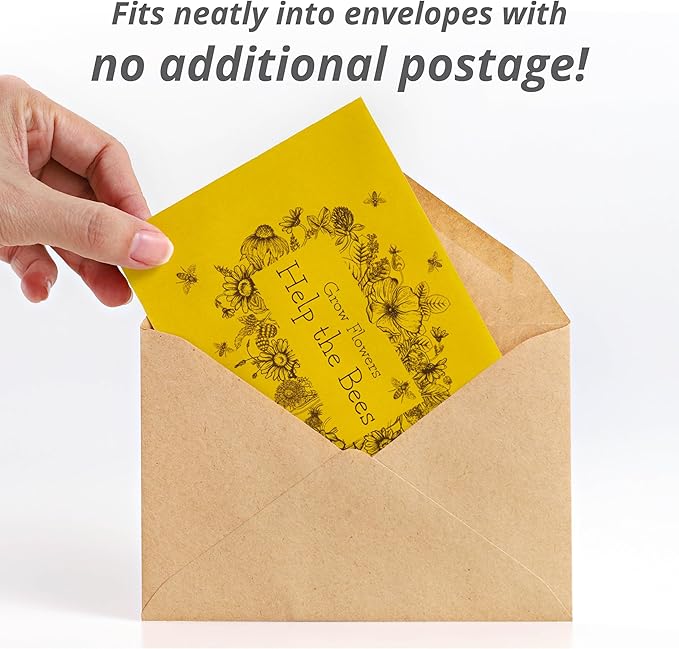 Bentley Wildflower Pollinator Mix, 25 Non-GMO Packets for Garden Planting, Non-Coated Flower Seeds to Grow Plants and Help Bees, Beautiful Gift