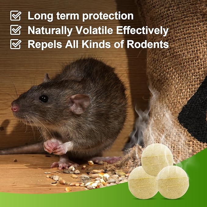 Mice Repellent, Rodent Repellent Indoor/Outdoor, Moth Balls, Peppermint Pest and Mice Rat Repellents and Strongly Repel Roaches, Squirrels, Ants, Other Rodents 10 Pack