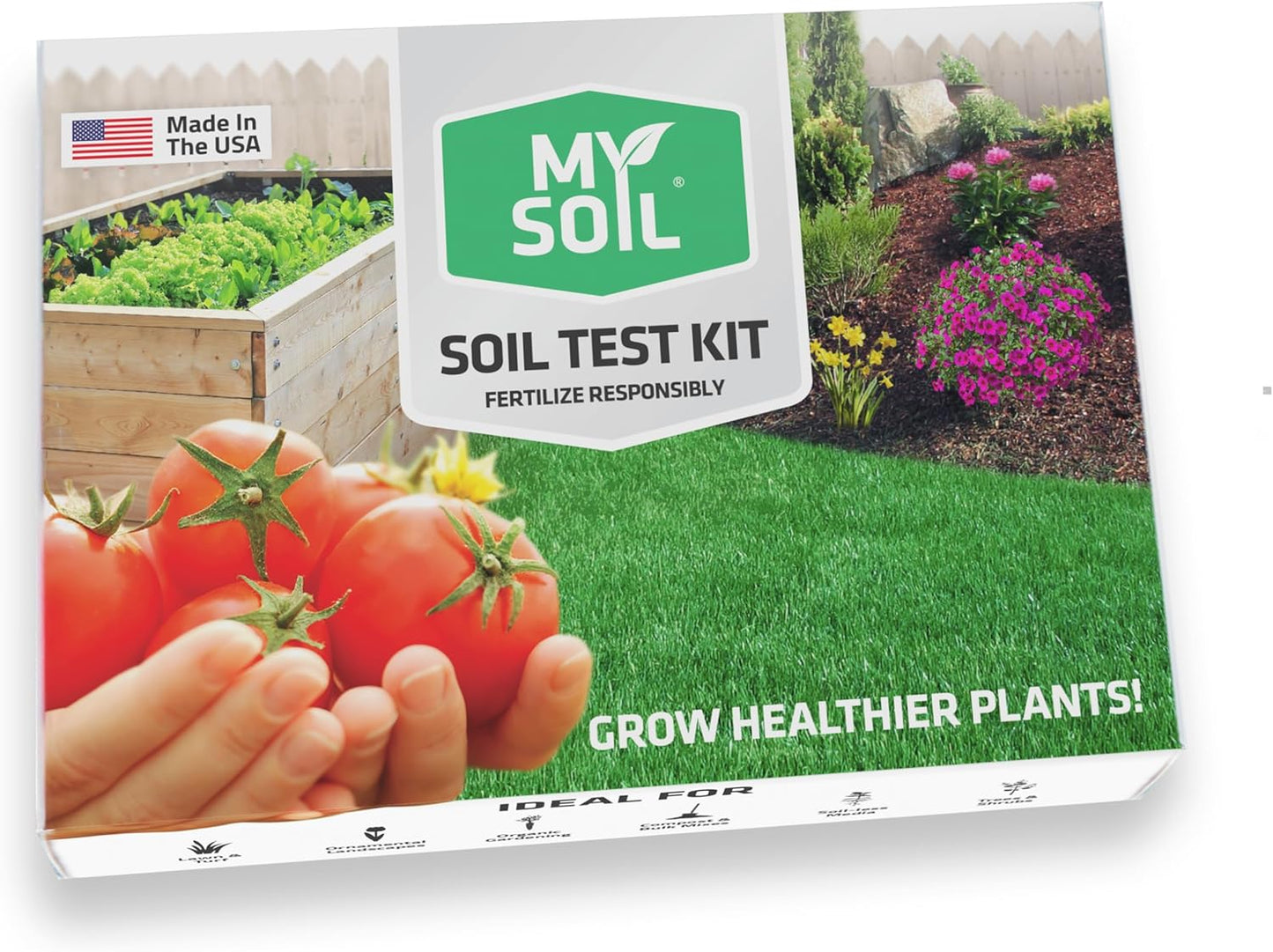 MySoil Soil Test Kit, Unlock Your Lawn & Garden Potential, Complete & Accurate Nutrient and pH Analysis with Recommendations Tailored to Your Soil and Plant Needs