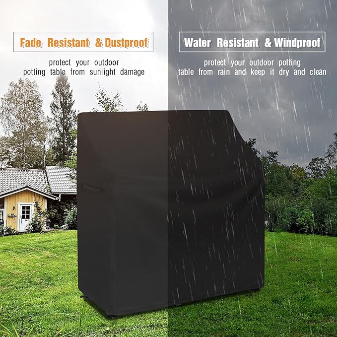Potting Bench Cover, Waterproof Cover for Yaheetech Outdoor Potting Bench Table 45"x20"x49", Protective Cover for Outdoor Cabinet/Potting Benches for Outside/Garden Table for Planting
