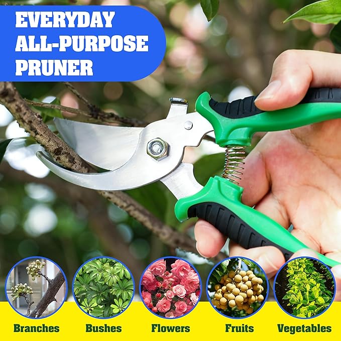 4 Pack Garden Pruning Shears, Stainless Steel Garden Shears, Gardening Shears, Garden Scissors, Clippers, Pruning Snips, Pruning Shears for Gardening Tools (Multi-color)