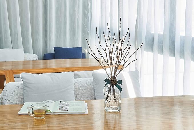 Fudios Lighted Branches 18IN 70 Warm White LED with Timer Twig Lights Battery Operated for Christmas Wedding Party Decoration(2 Set)