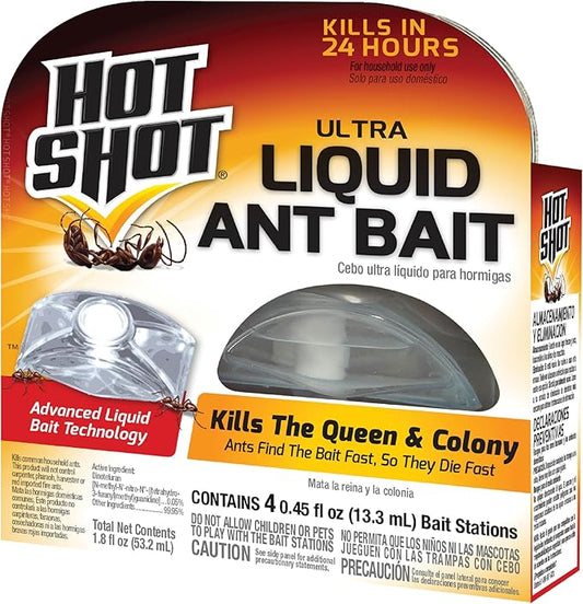 Hot Shot Ultra Liquid Ant Bait, 4 Count, 1 Pack