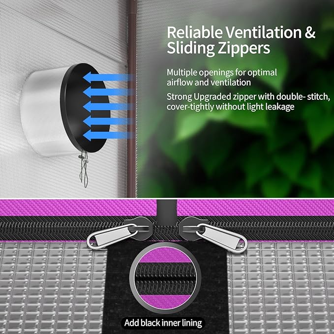 ATOUR 4x2 Grow Tent, 48"x24"x72''High Reflective Mylar 1680D Hydroponic Grow Tents, Waterproof Grow Tent with Double Cleart Observation Door and Floor Tray, for Indoor Plant Growing