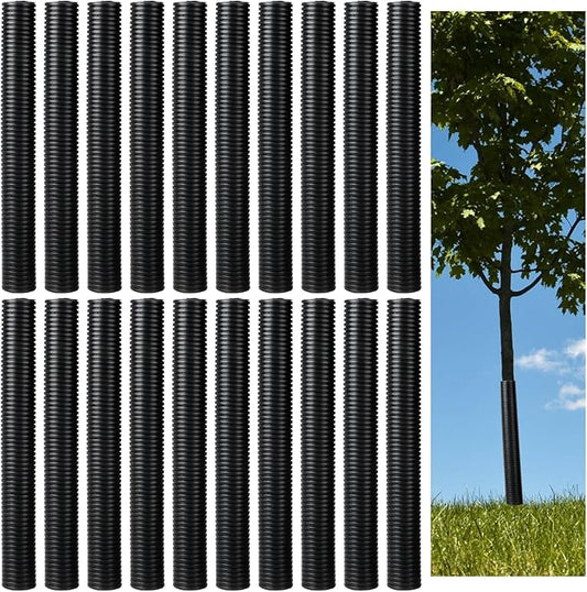 20 Pcs Corrugated Tree Guards Saplings Tree Trunk Protectors from Deer Tree Tubes Guard Tube Wraps to Protect Bark, Sapling from Rodents, Mowers, Animals(15.7 x 2",Black)